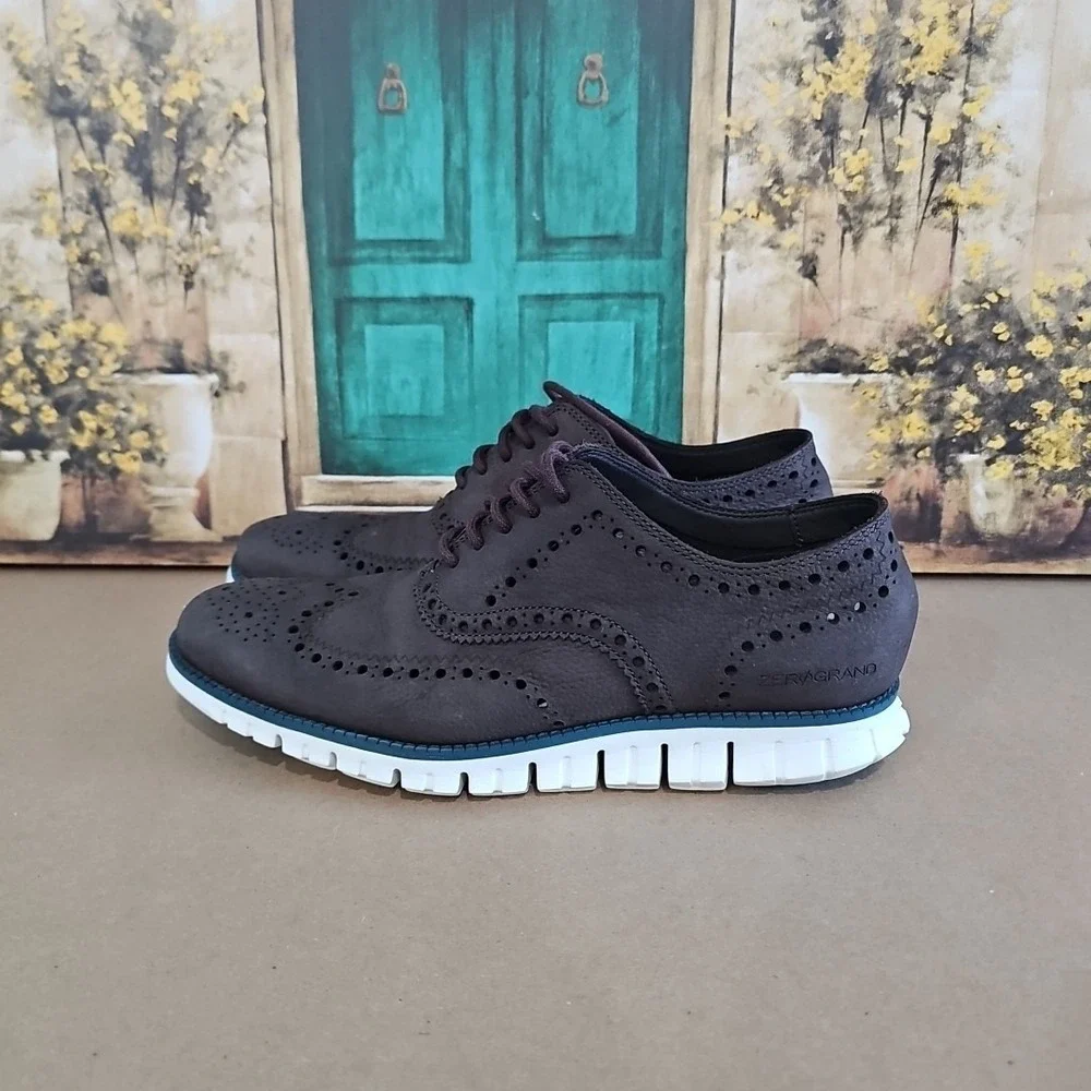 COLE HAAN Grand.OS Men's 8.5M Brown Zerogrand Wingtip Oxford Shoes C29769